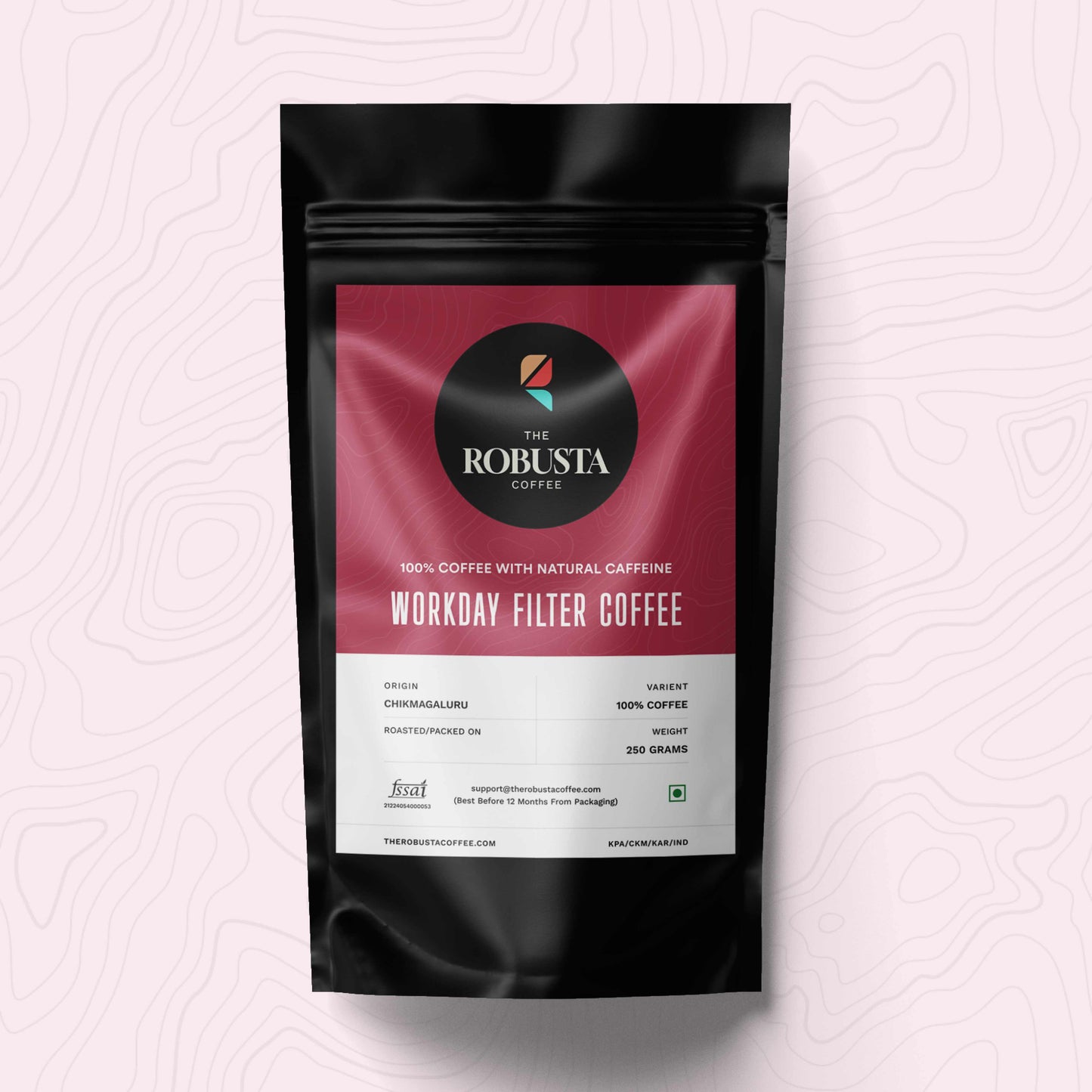Workday Filter Coffee - 100% Coffee, Maximum Caffeine (250g) - The Robusta Coffee